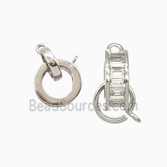 Copper Pendant Pave Zircon, Gold Plated