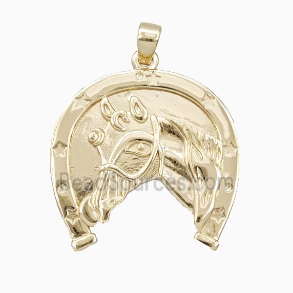 Copper Horse Pendant Gold Plated