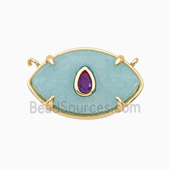 Green Dye Jade Eye Pendant Pave Zirconia