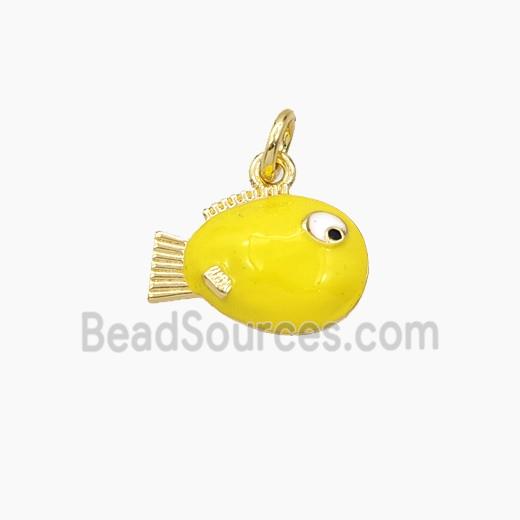 Enamel Copper Pendant, Gold Plated
