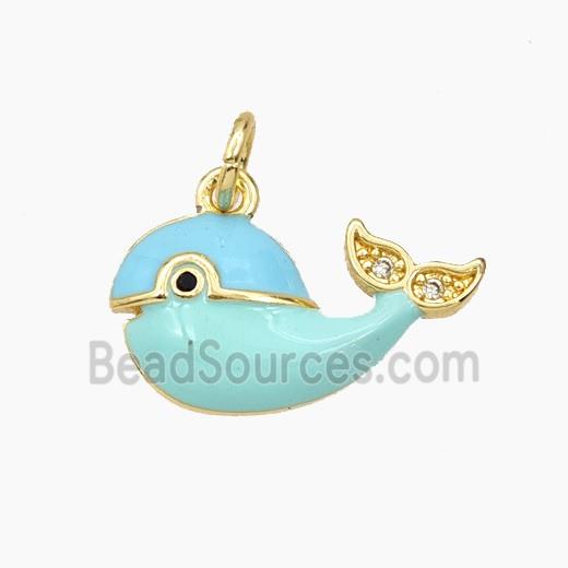 Enamel Copper Pendant, Gold Plated