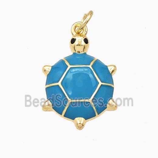 Enamel Copper Pendant, Gold Plated