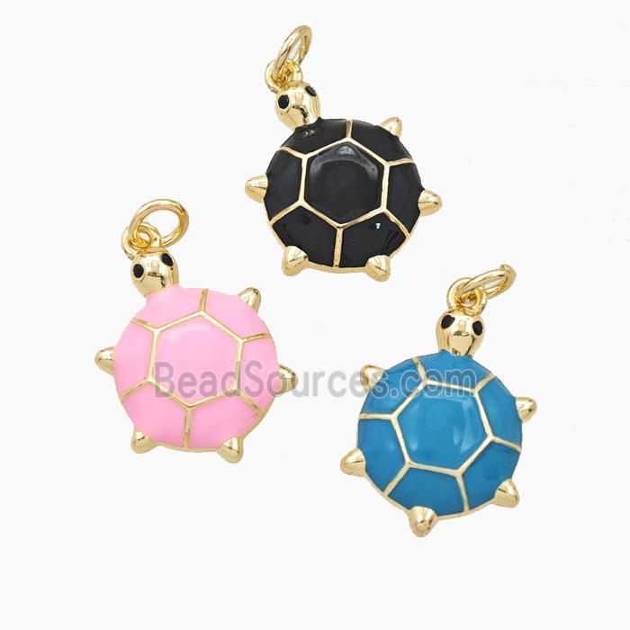 Enamel Copper Pendant, Gold Plated