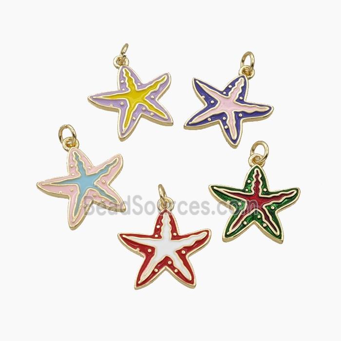 Enamel Copper Pendant, Gold Plated