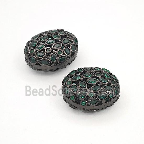 Copper Bead Pave Zircon, Gold Plated