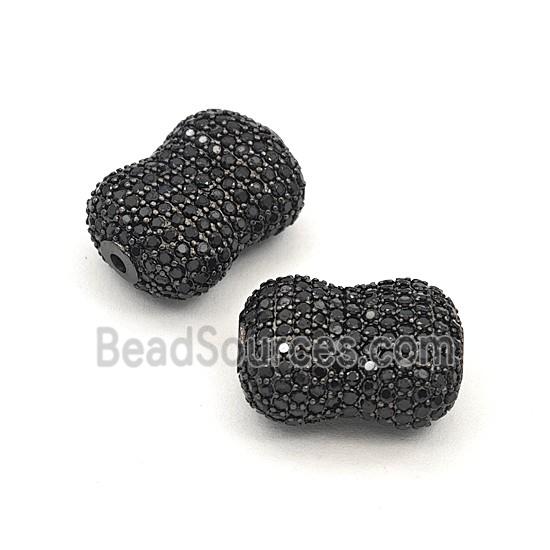 Copper Bead Pave Zircon, Gold Plated