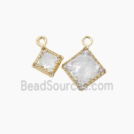Copper Pendant Pave Zircon, Gold Plated