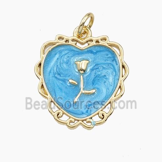 Copper Pendant Pave Zircon, Gold Plated