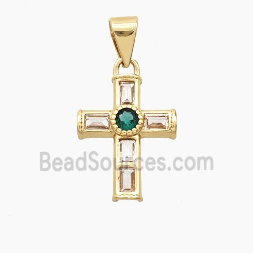 Copper Pendant Pave Zircon, Gold Plated