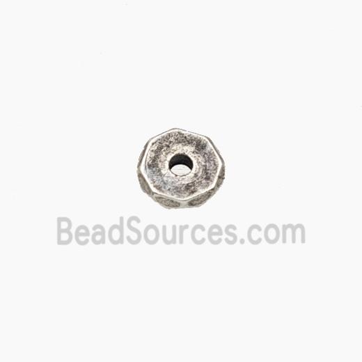 Copper Heishi Spacer Beads Faceted Antique Silver