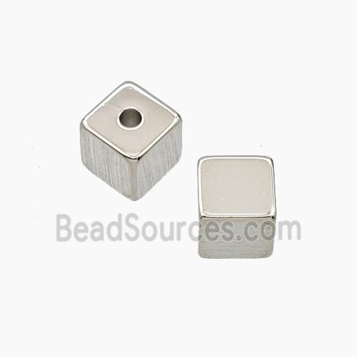 Copper Cube Beads Platinum Plated
