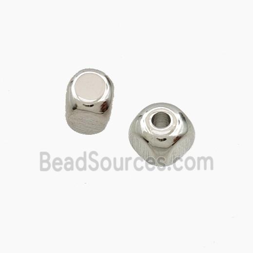 Copper Cube Beads Platinum Plated