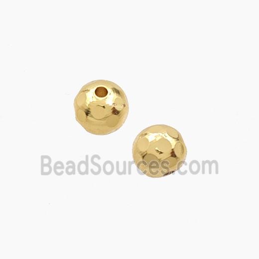 Copper Round Beads Faceted Gold Plated