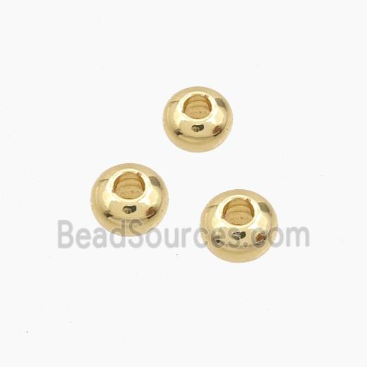 Copper Rondelle Beads Smooth Gold Plated