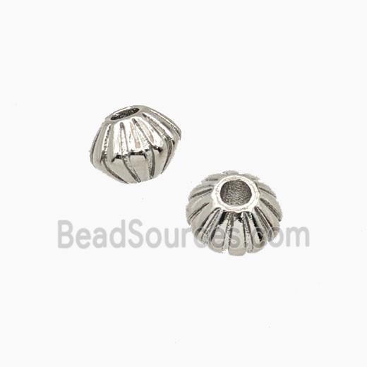 Copper Bicone Beads Platinum Plated