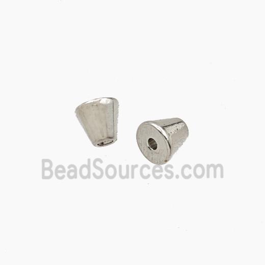 Copper Funnel Beads Platinum Plated