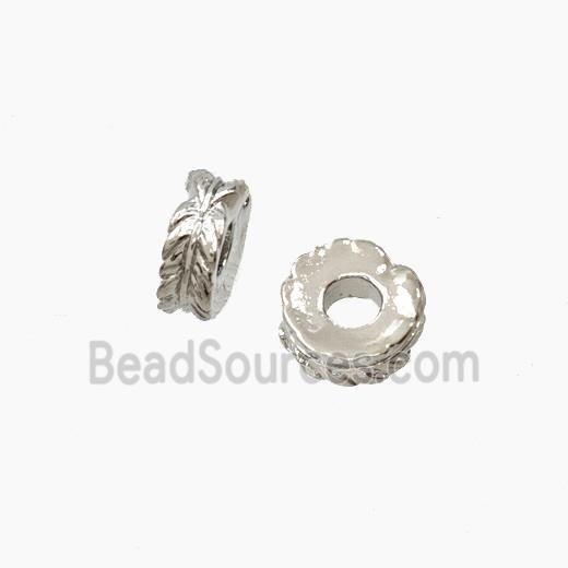 Copper Heishi Spacer Beads Feather Platinum Plated