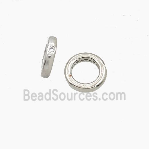 Copper Rings Beads Pave Zirconia Platinum Plated