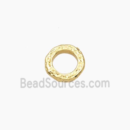 Copper Closed Jumprings Hammered Gold Plated