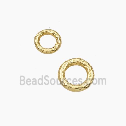 Copper Closed Jumprings Hammered Gold Plated