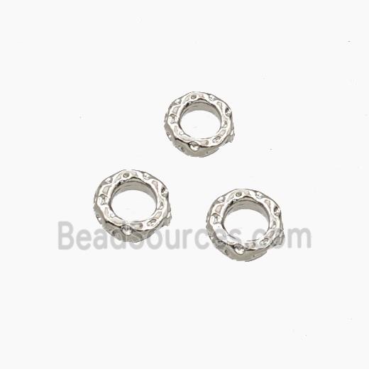 Copper Closed Jumprings Hammered Platinum Plated
