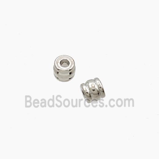 Copper Tube Beads Platinum Plated