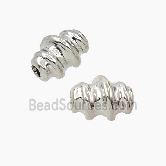 Copper Tube Beads Screw Large Hole Platinum Plated