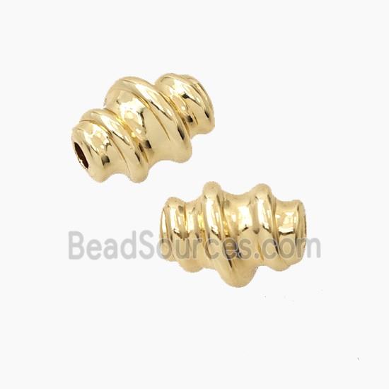 Copper Tube Beads Screw Large Hole Gold Plated