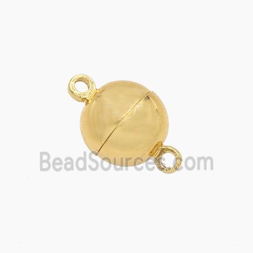 Copper Magnetic Clasp Round Ball Gold Plated