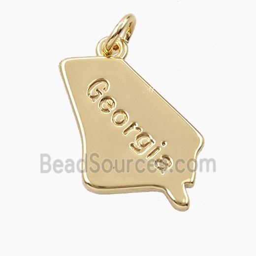 Copper Maps Of Georgia Pendant Gold Plated