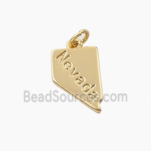 Copper Maps Of Nevada Pendant Gold Plated