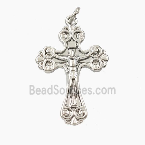 Copper Crucifix Cross Pendant Jesus Platinum Plated