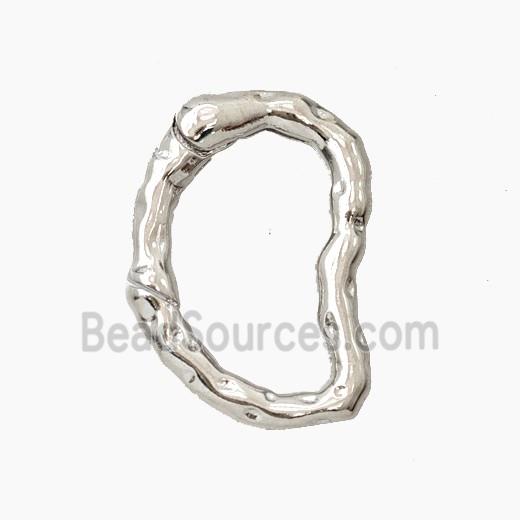 Copper Carabiner Clasp Hammered Platinum Plated
