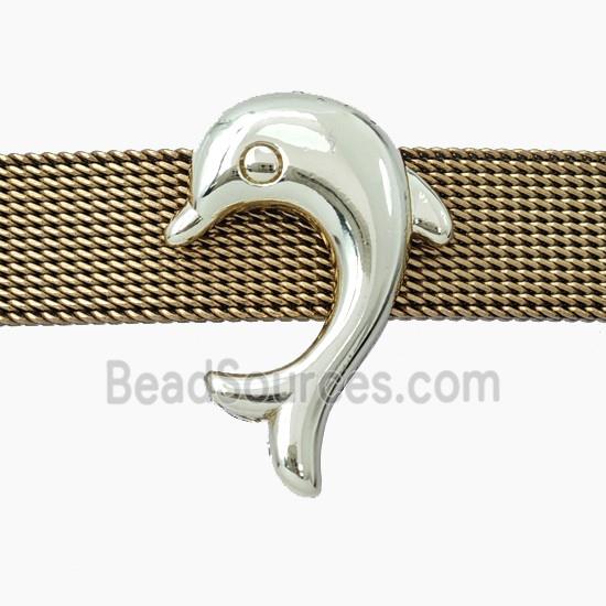 Copper Dolphin Beads Flat Hole Gold Plated