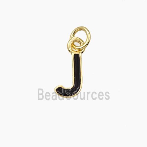 Copper Letter-J Pendant Enamel Gold Plated