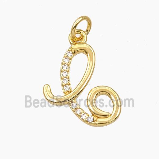 Copper Letter-C Pendant Pave Zirconia Gold Plated