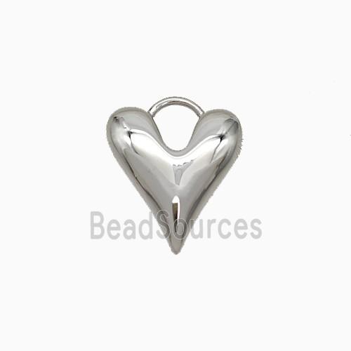 Copper Heart Pendant Platinum Plated