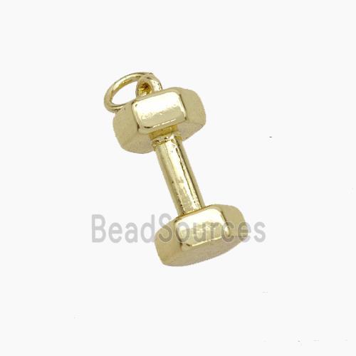 Dumbbell Charms Copper Pendant Sport Gold Plated