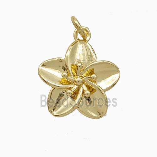 Copper Flower Pendant Gold Plated