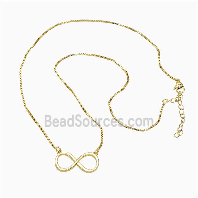 Copper Infinity Necklace Gold Plated