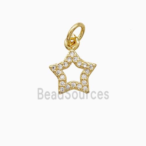 Copper Star Pendant Pave Zirconia 18K Gold Plated