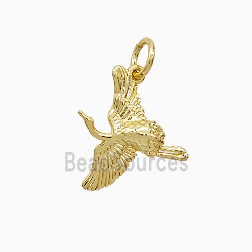 Copper Crane Pendant Birds Gold Plated