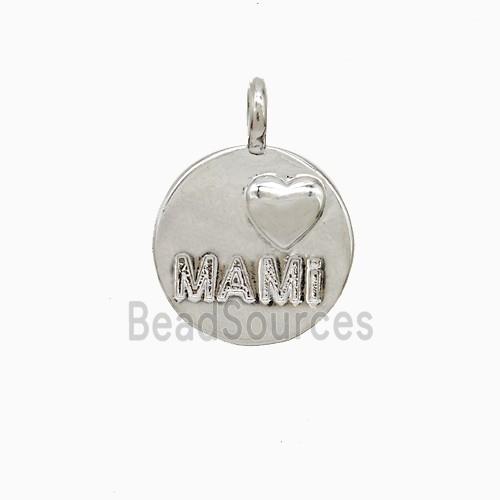 Copper MAMI Heart Pendant Platinum Plated