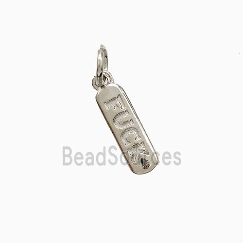 Copper Fuck Pendant Stick Platinum Plated