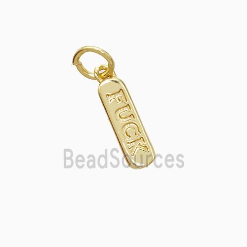 Copper Fuck Pendant Stick Gold Plated