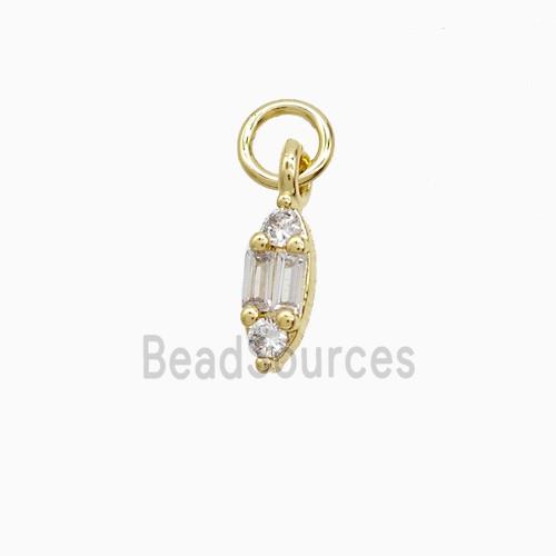 Copper Leaf Pendant Pave Zirconia Gold Plated