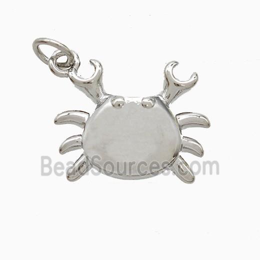 Copper Crab Pendant Platinum Plated