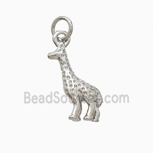 Copper Giraffe Pendant Platinum Plated