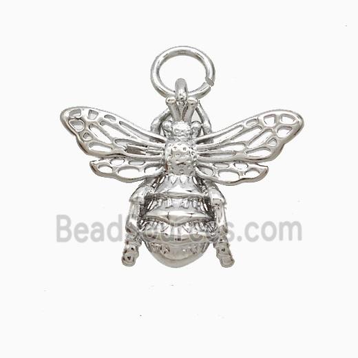 Copper Honeybee Pendant Platinum Plated