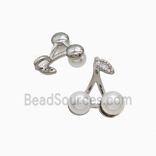 Copper Cherry Pendant Pave Resin Platinum Plated